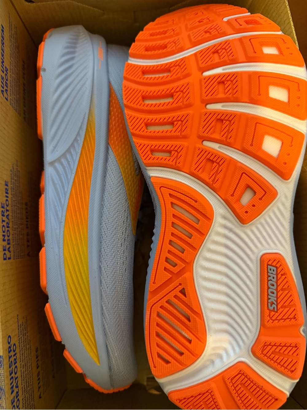 Brooks Women's Ghost 17 Periwinkle and Orange Running Shoes - Picture 3 of 4